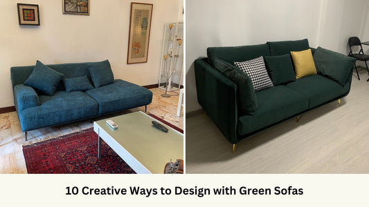 Crystal single arm green sofa and Chris dark green sofa