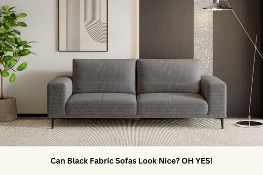 Black calm fabric sofa