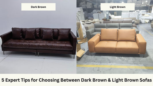 Dark brown 240cm Castle Full Leather Sofa and Brown 200cm Calm Brown Full Leather Sofa