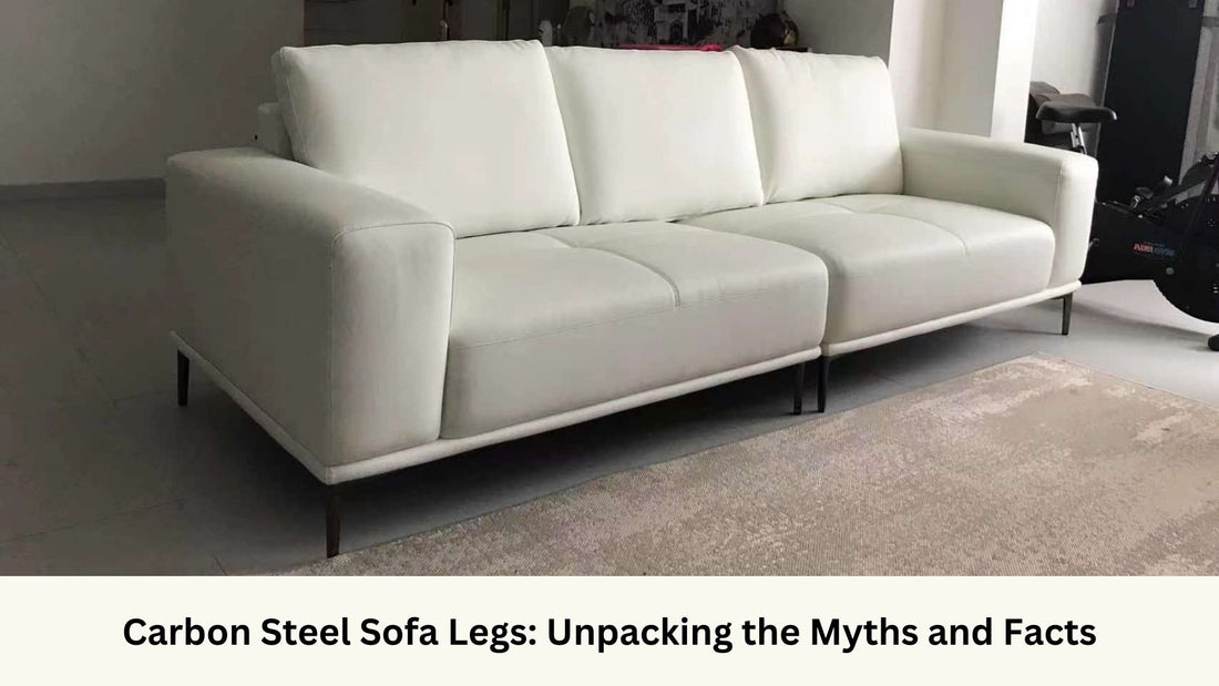 Calm 260cm white half leather sofa with carbon steel legs at customer's home