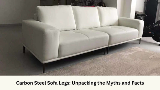 Calm 260cm white half leather sofa with carbon steel legs at customer's home
