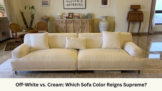 Crystal 260cm off white fabric sofa