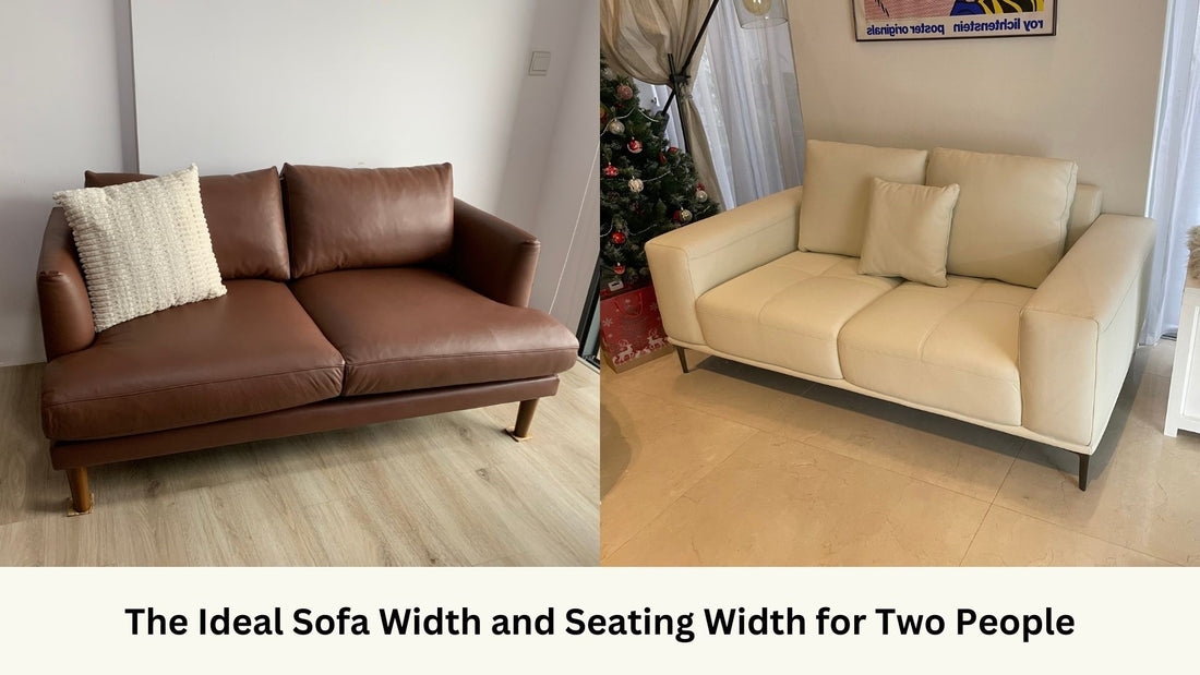 Curtis 160cm dark brown half leather sofa and Calm 180cm white full leather sofa