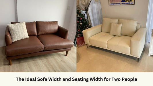 Curtis 160cm dark brown half leather sofa and Calm 180cm white full leather sofa