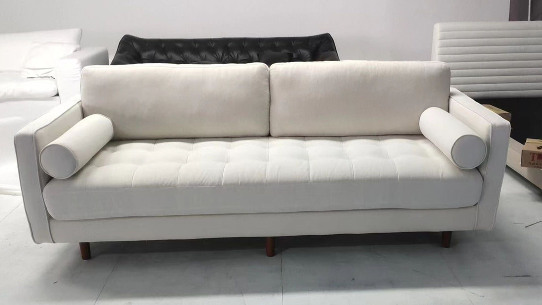 Castle 220cm beige fabric sofa