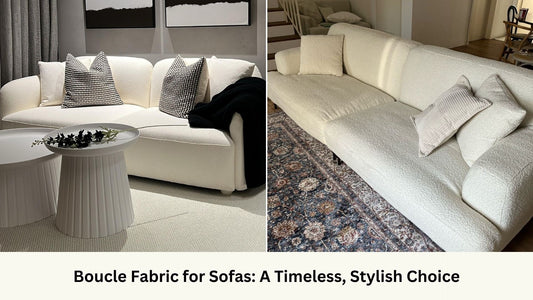 Charmy and Crystal fabric sofa in boucle fabric