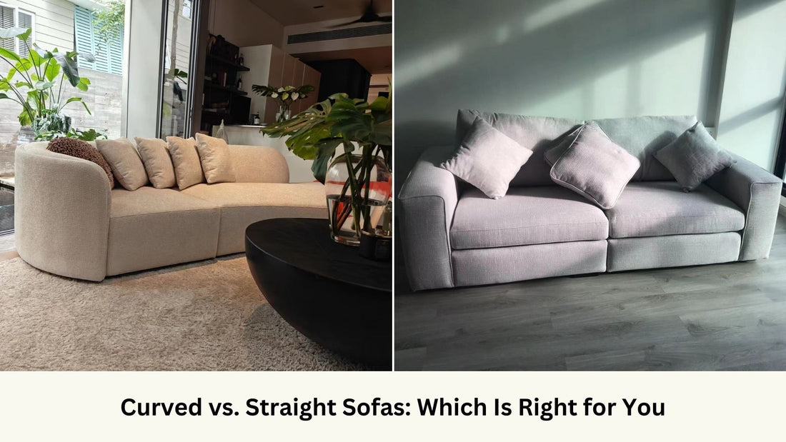 Cynthia curved sofa in living room and Coastal straight sofa in living room