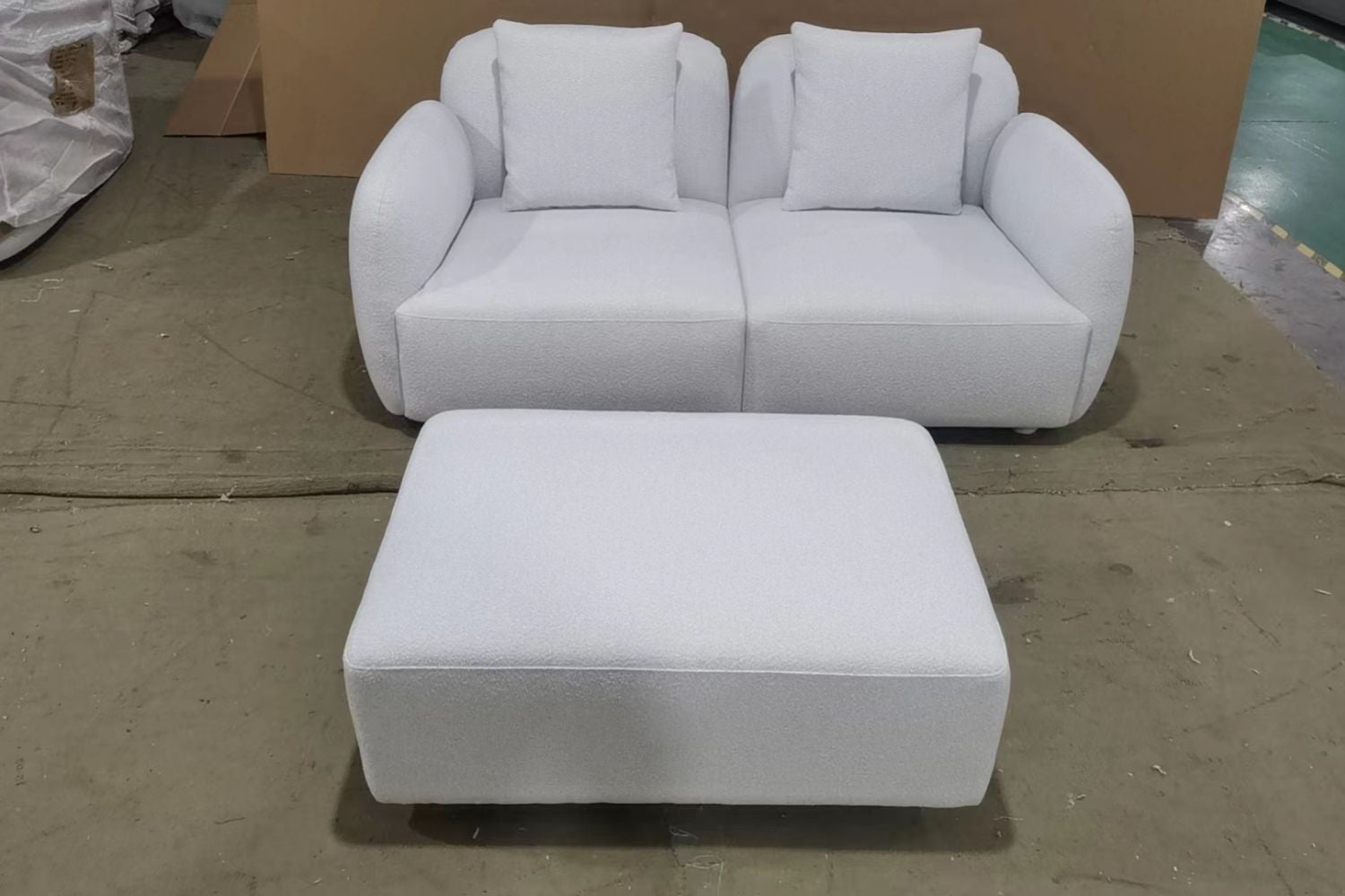 Charmy 90cm x 67cm Grey Fabric Ottoman | Nov 23