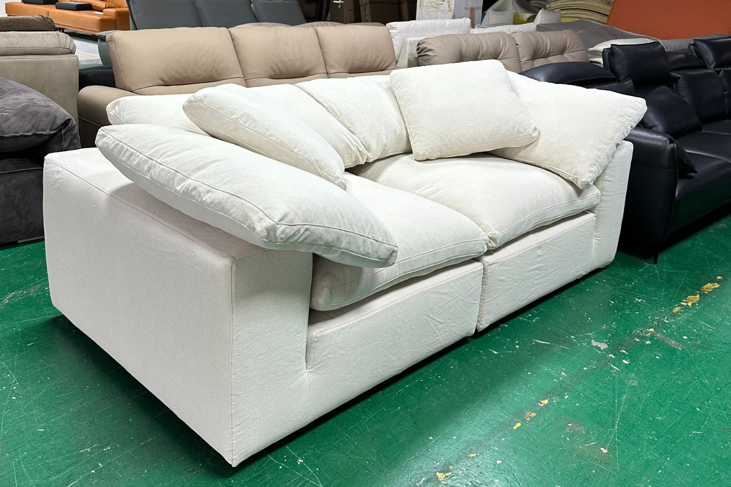 Cloud 210cm Beige (Medici-02) Fabric Sofa Amirah | Aug 24