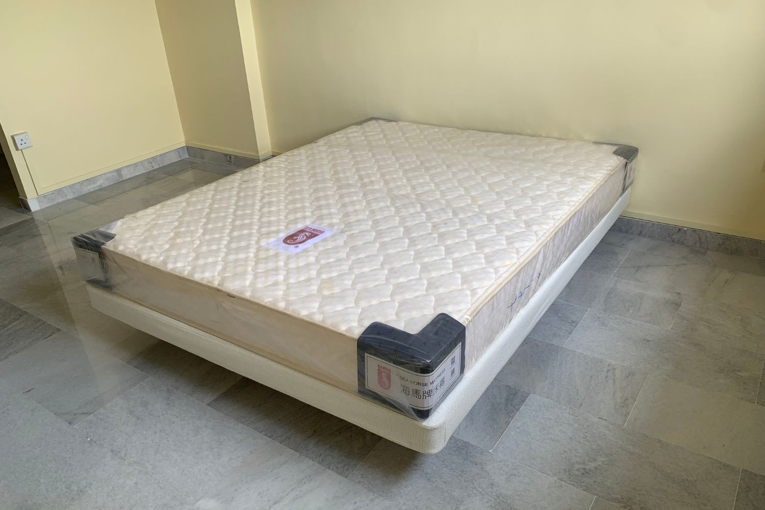Crystal queen size white fabric (Everly 01) bed frame Alex Tan | Sep 24
