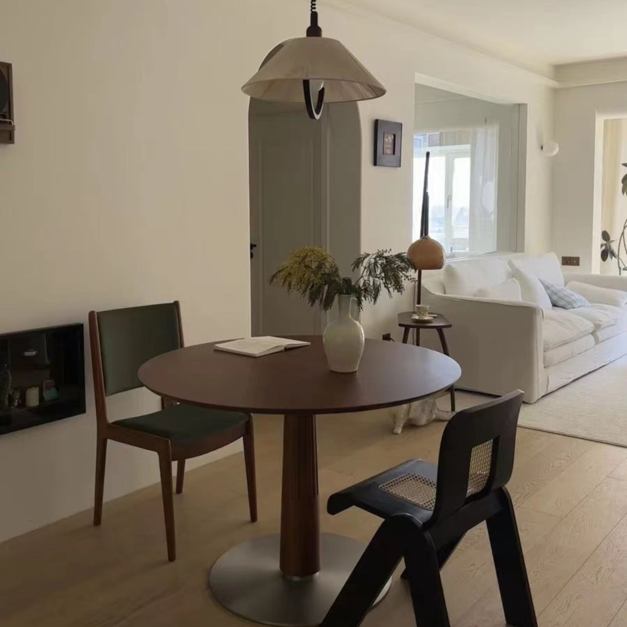 Troy poplar wood chair as part of dining table set