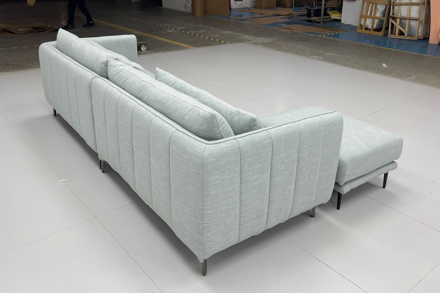 Casper 280cm Blue (Toby 70) Fabric Sofa with Ottoman Koh Yih Kuen | Jan 25