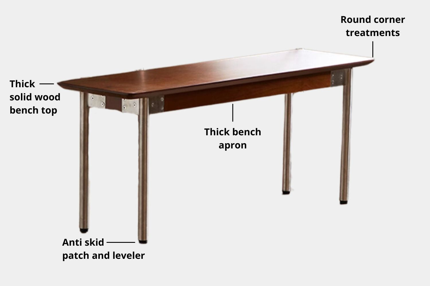 Key features for product for Taylor Poplar Wood Bench
