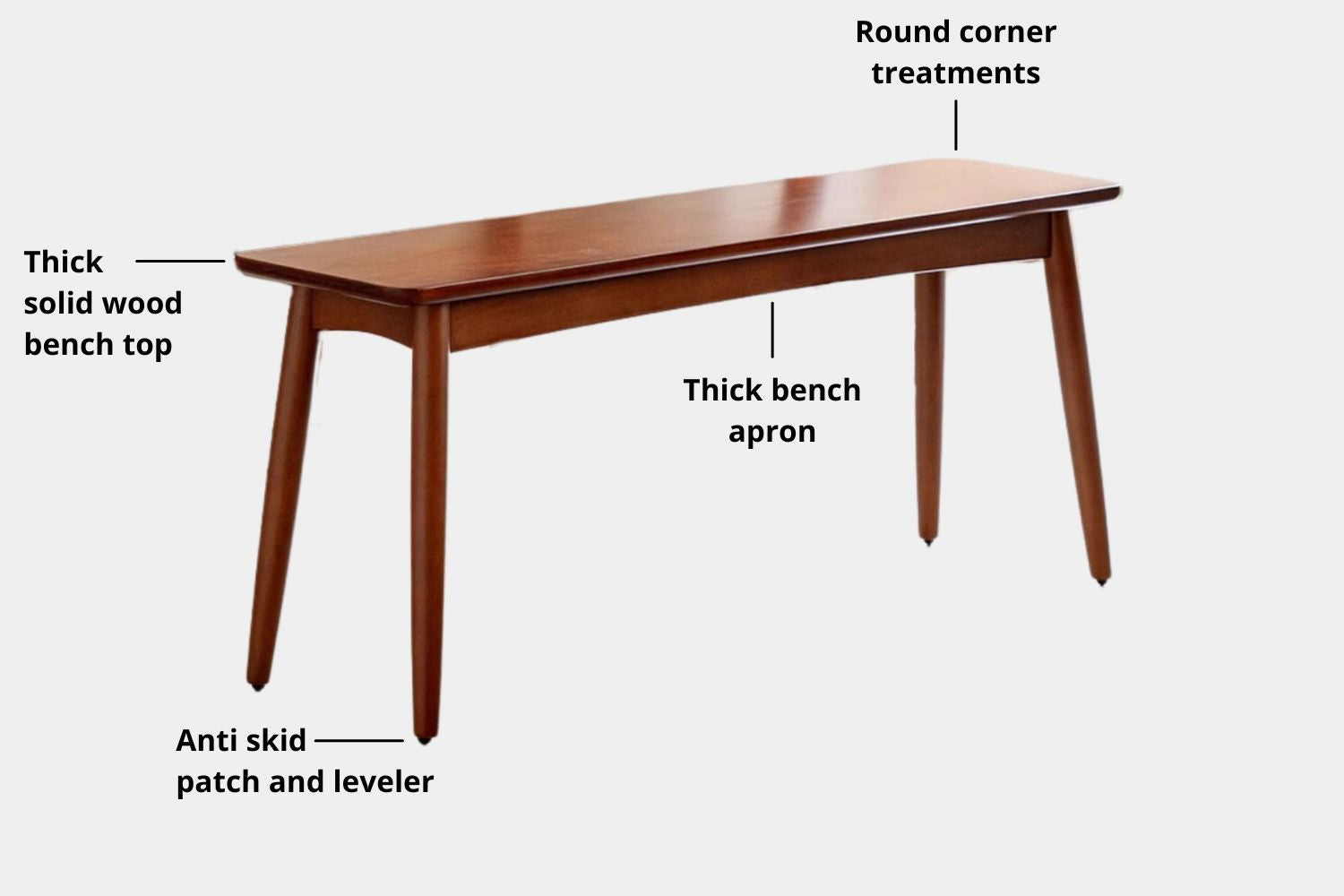 Key features for product for Tranquil Poplar Wood Bench