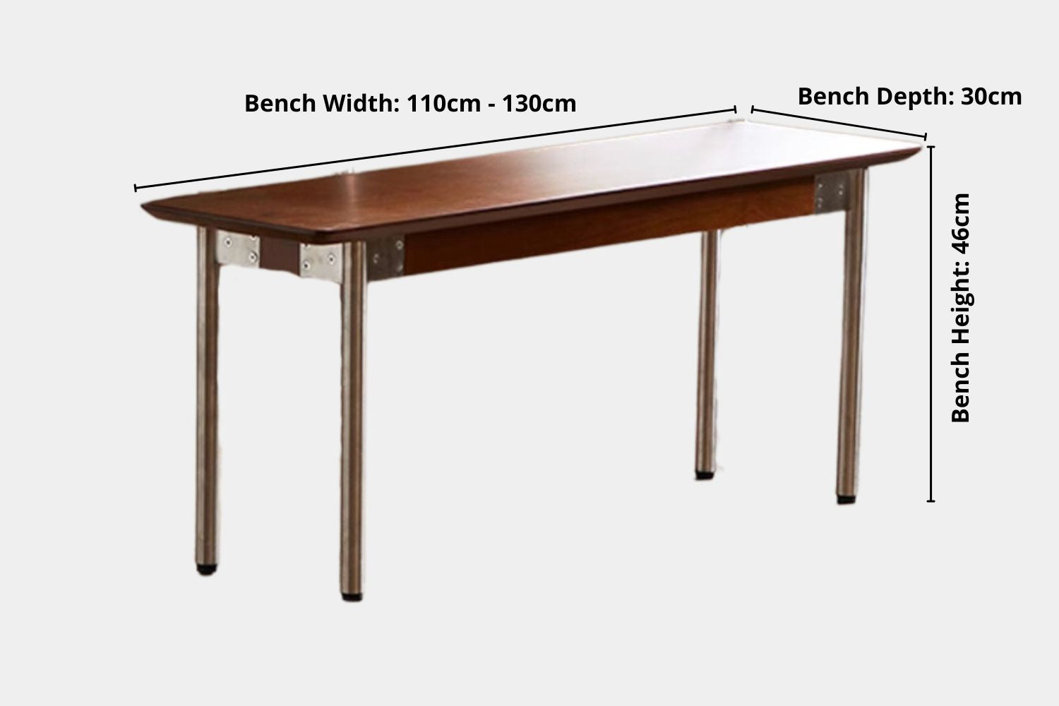 Key product dimensions such as depth, width and height for Taylor Poplar Wood Bench