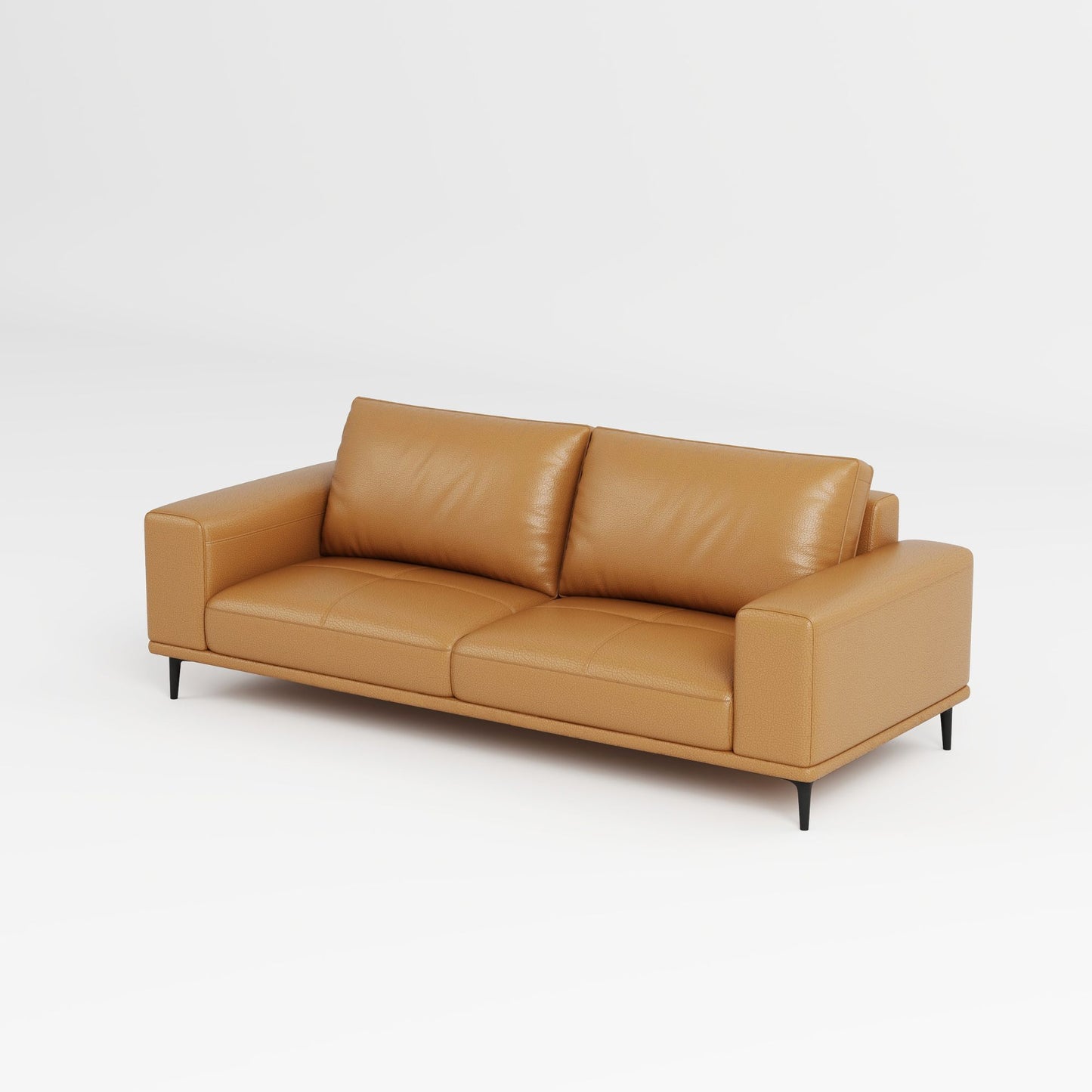 Calm brown top grain full leather sofa