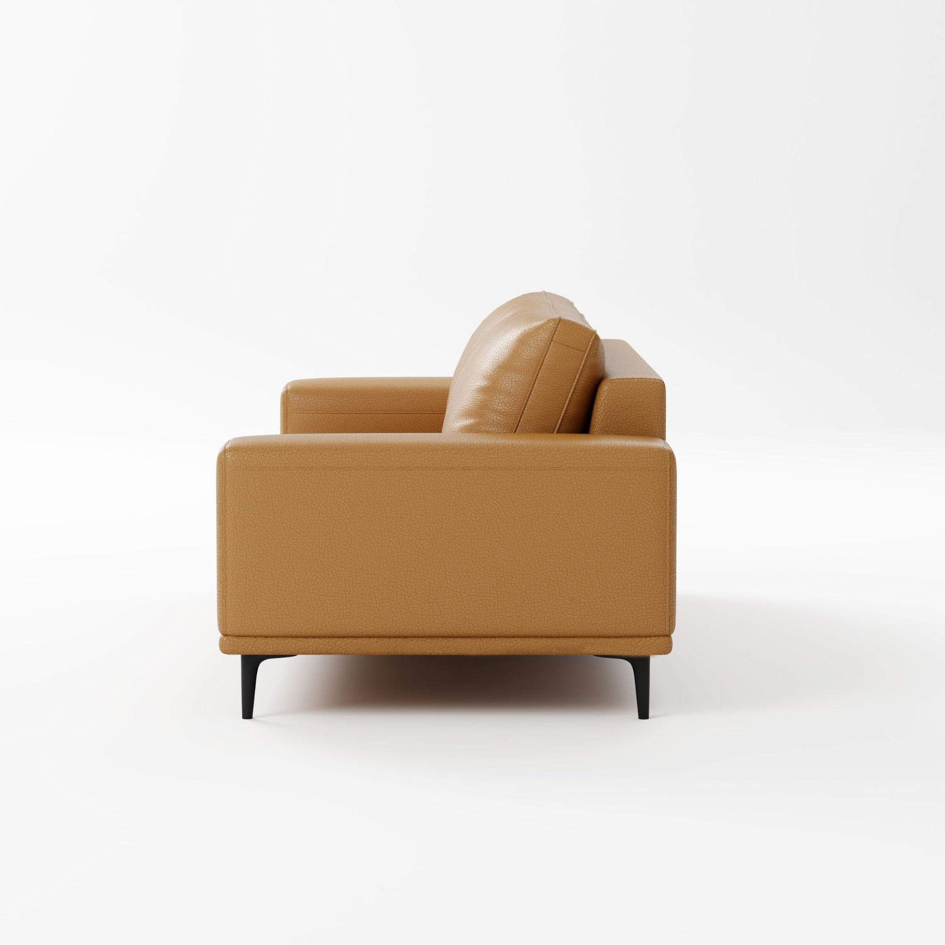 Calm brown top grain full leather sofa