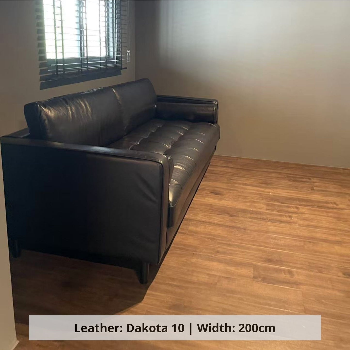 Castle 3 Seater Black Faux Leather Sofa (Other)