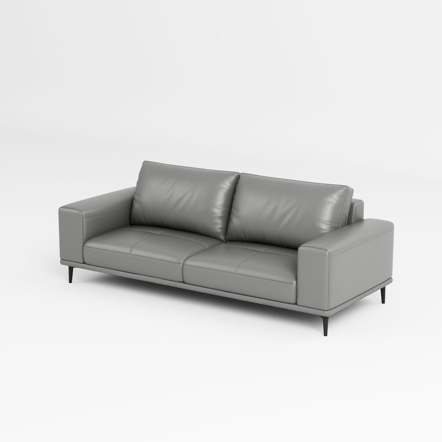 Calm grey top grain full leather sofa