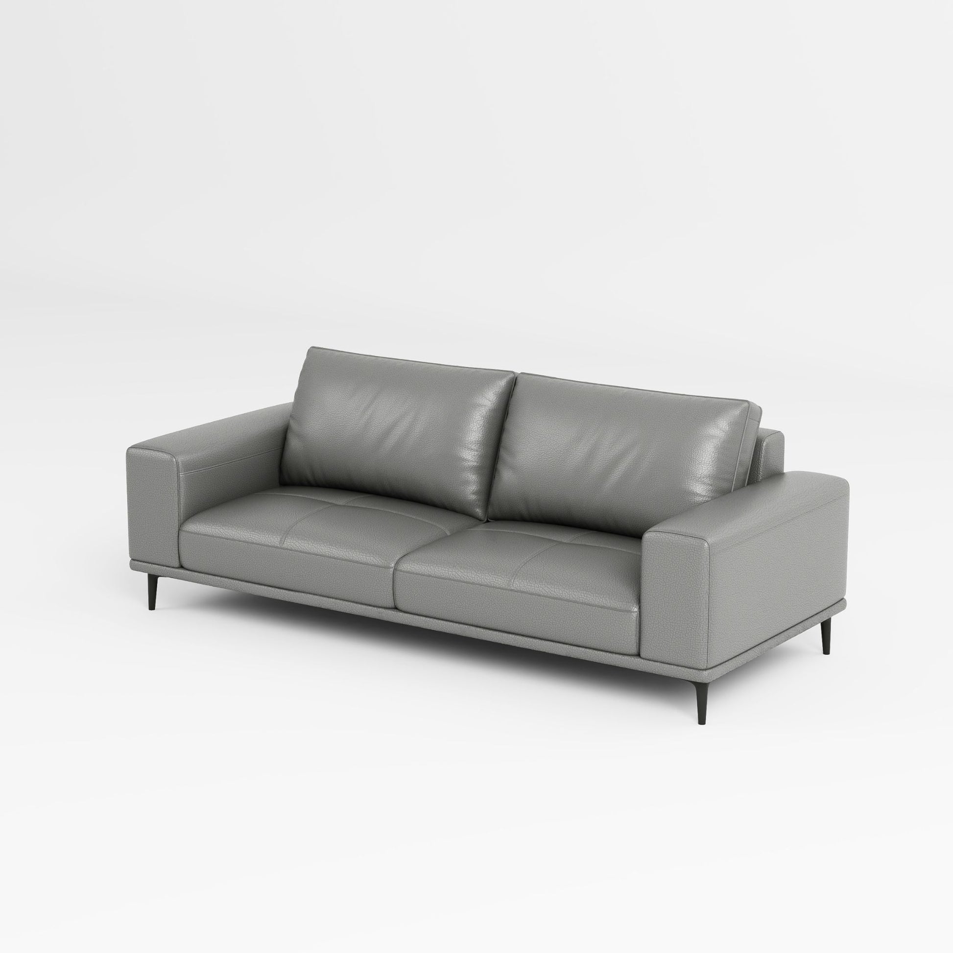 Calm grey top grain full leather sofa