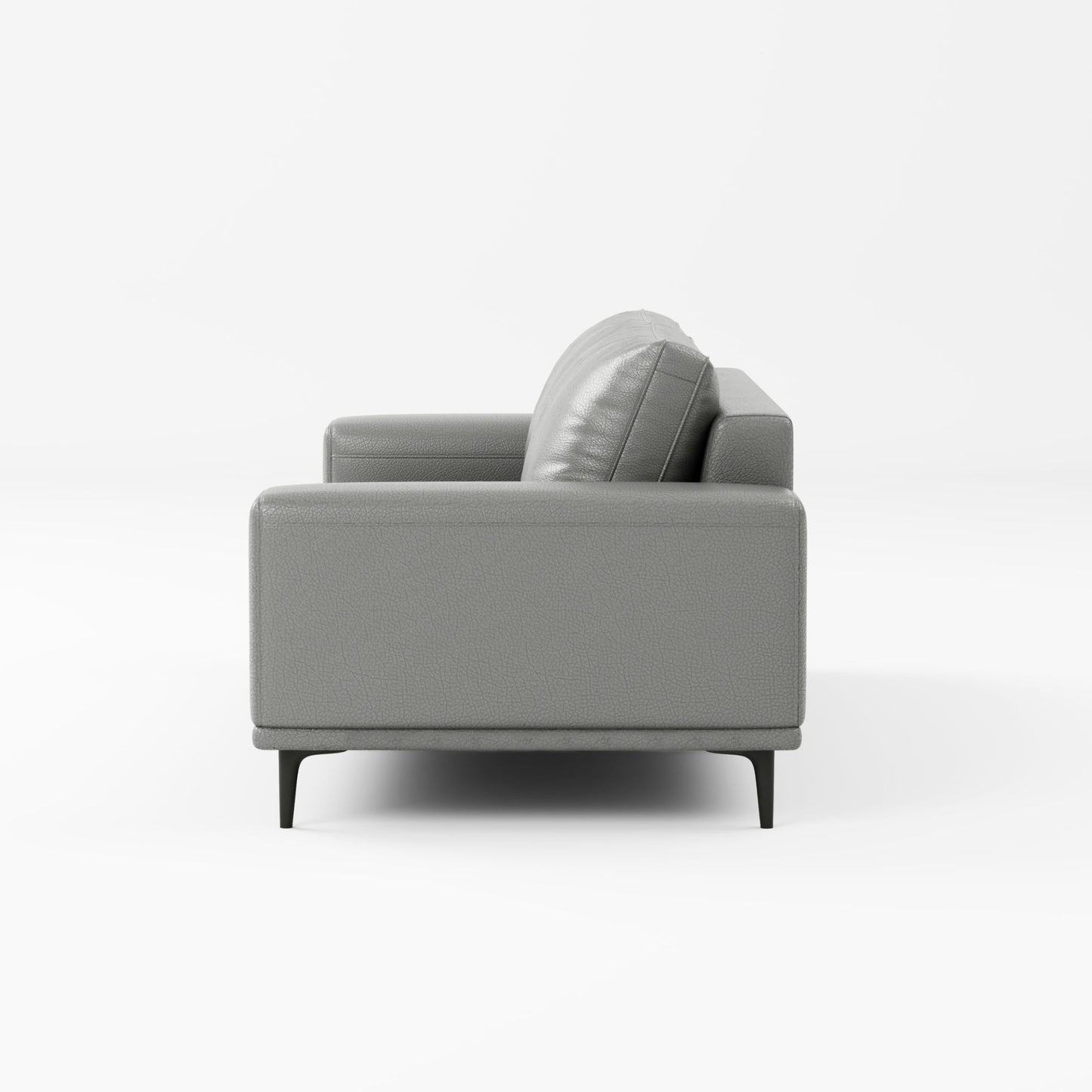Calm grey top grain full leather sofa