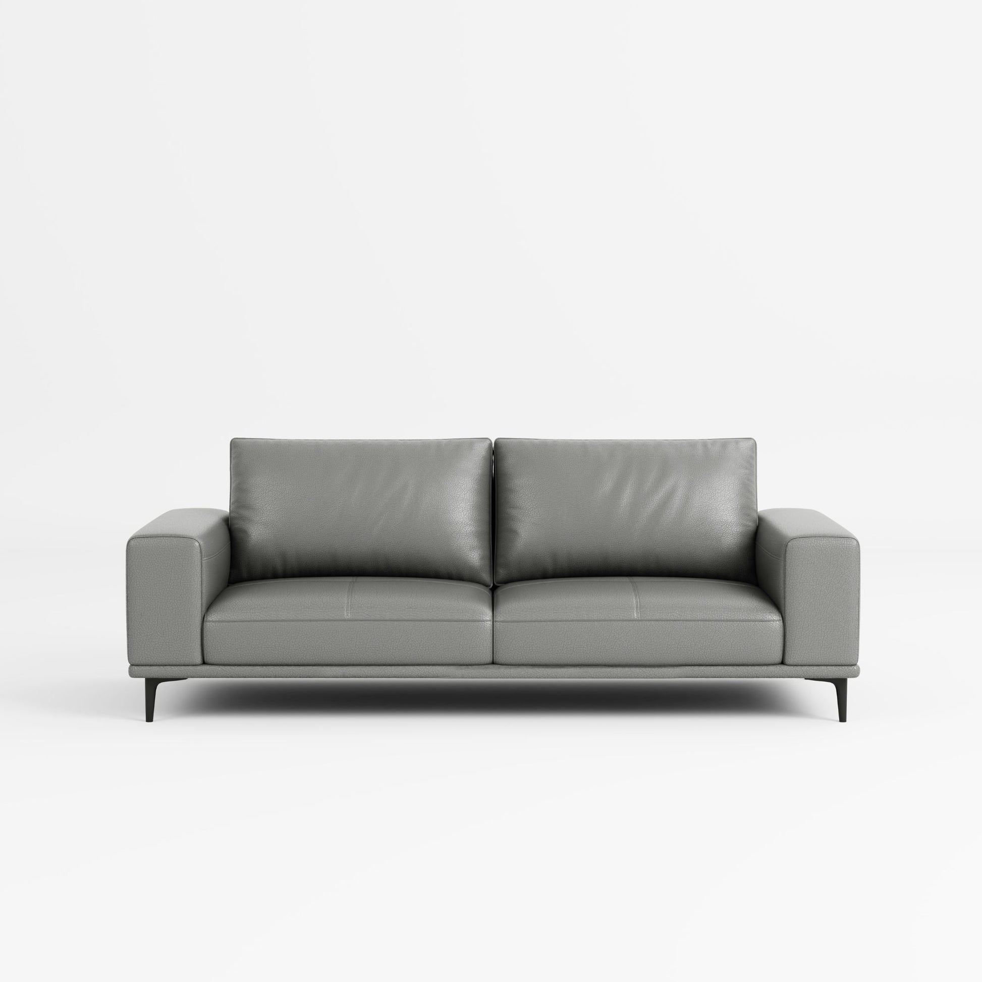 Calm grey top grain half leather sofa