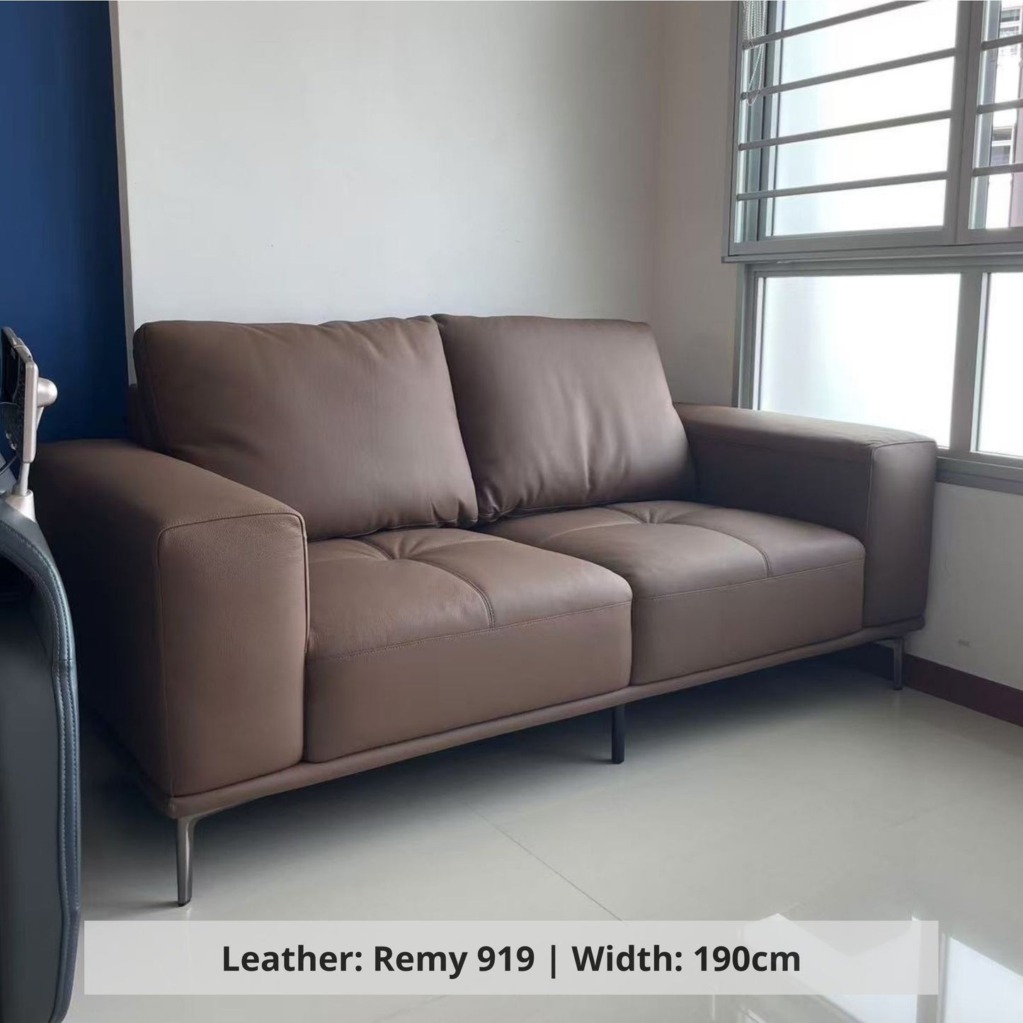 Calm dark brown top grain leather sample (Other)
