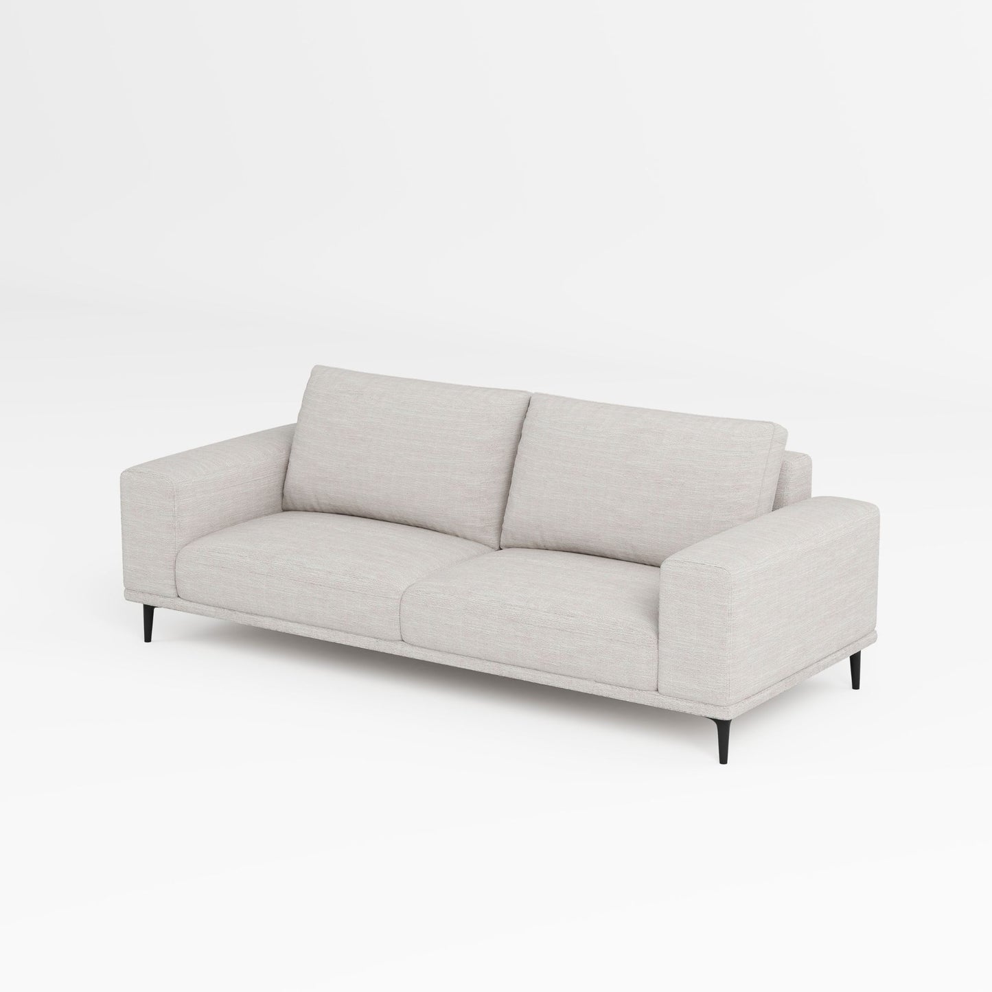 Calm white polyester blend fabric sofa
