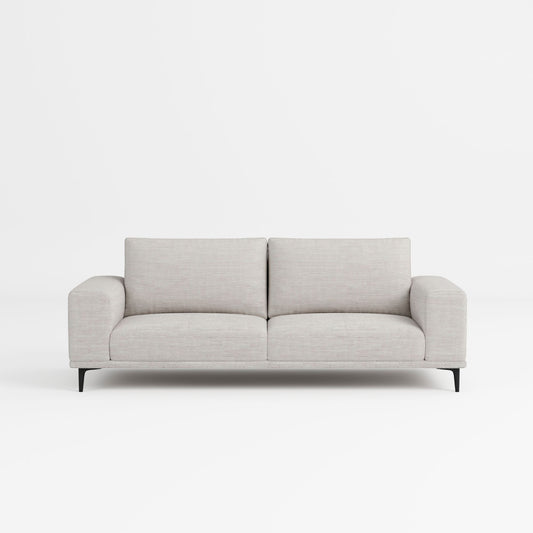 Calm white polyester blend fabric sofa