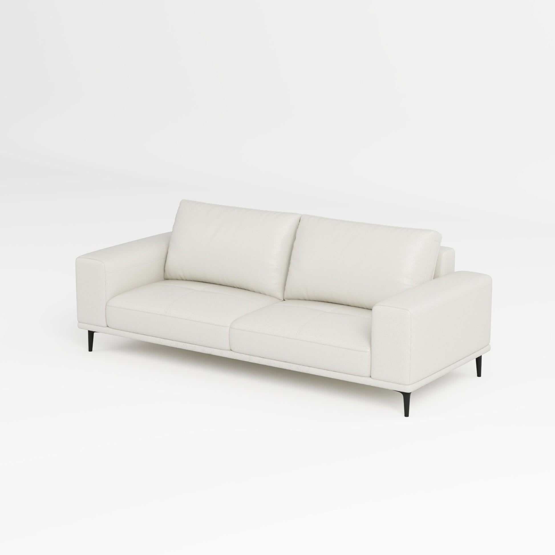 Calm white top grain full leather sofa