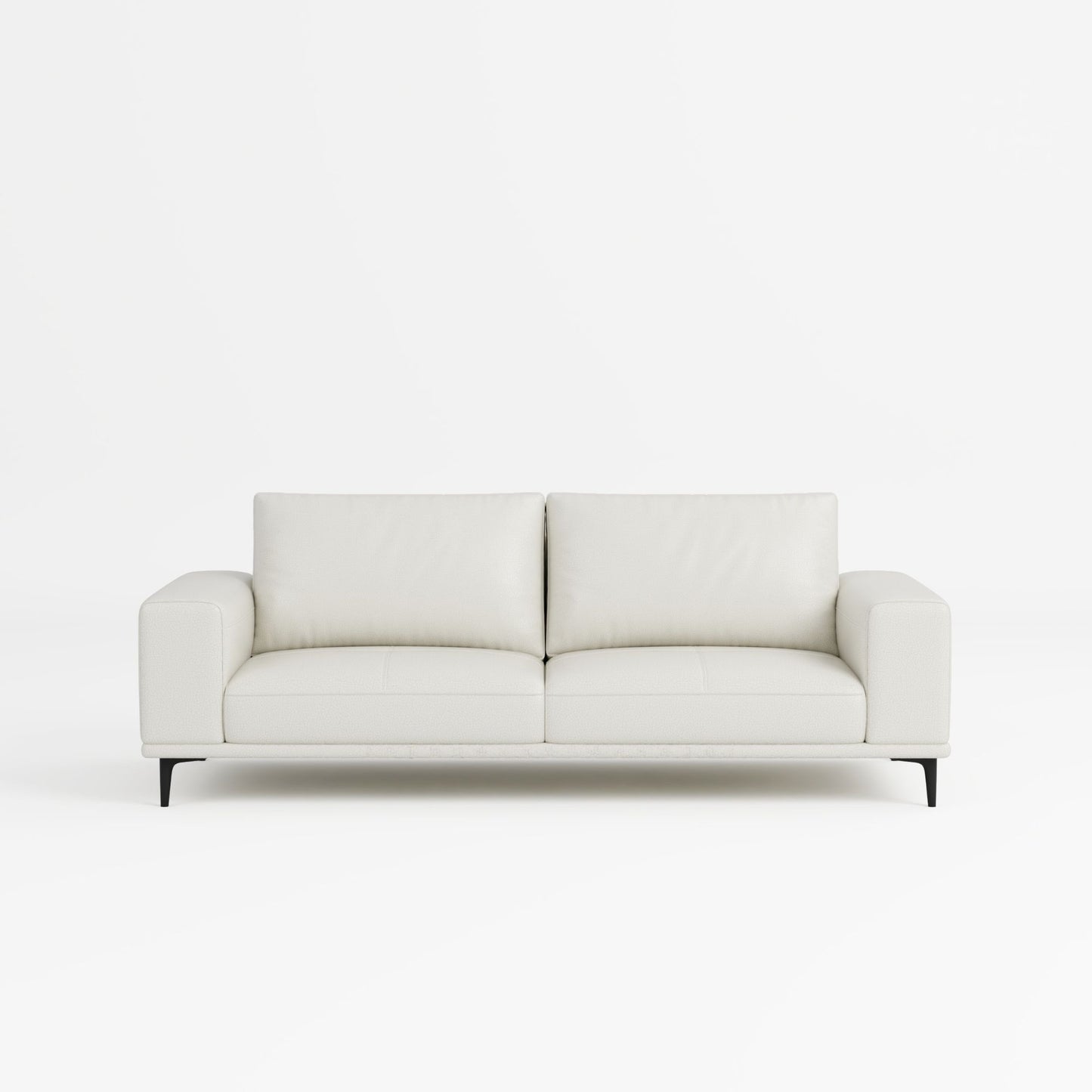 Calm white top grain full leather sofa