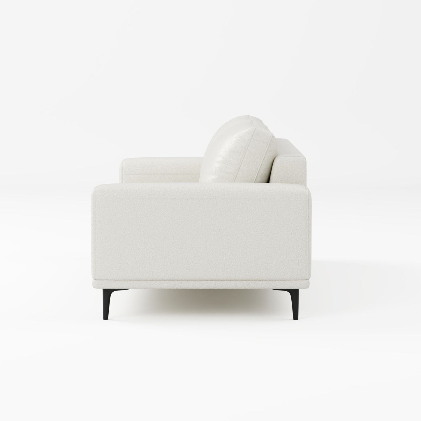 Calm white top grain full leather sofa