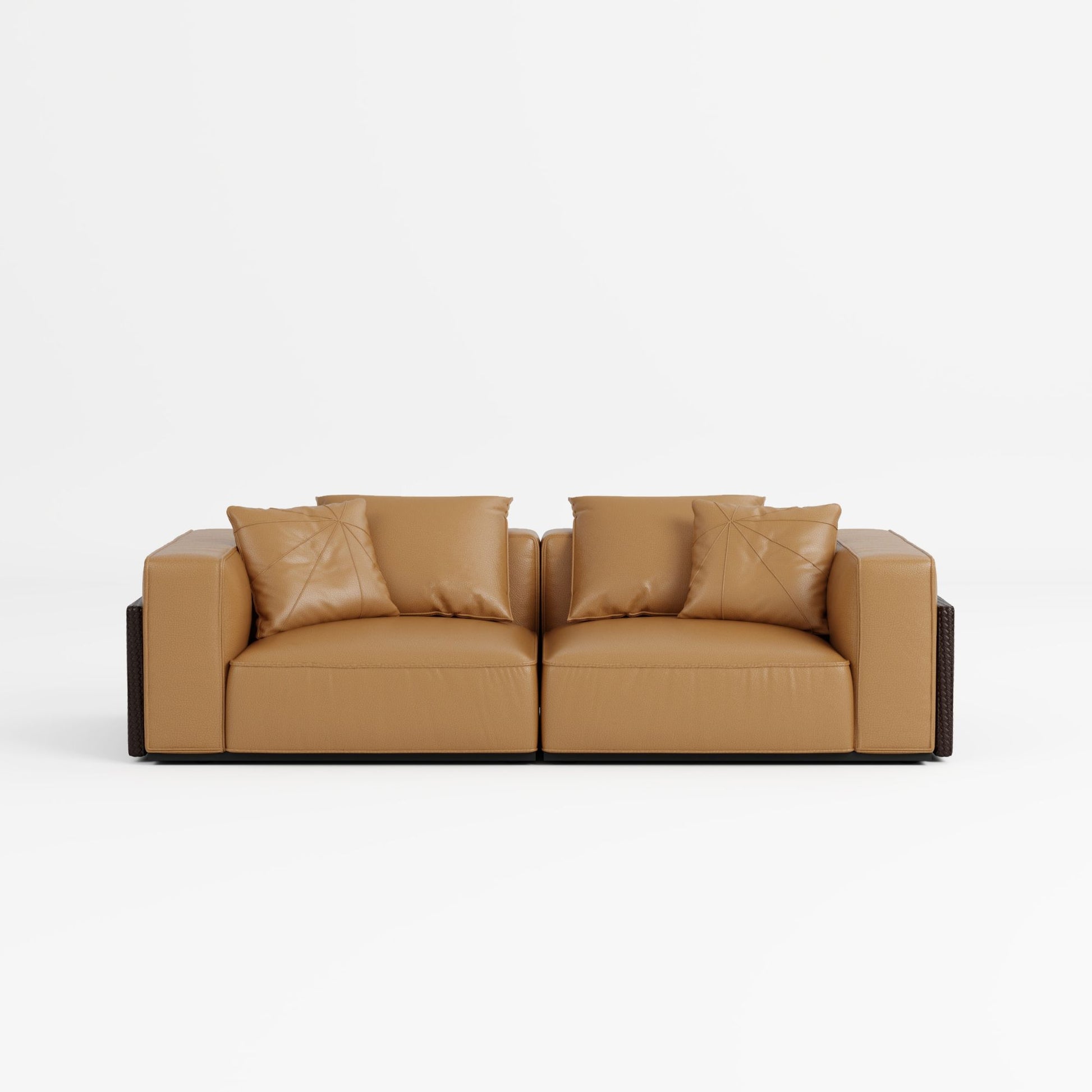 Carson brown top grain full leather sofa