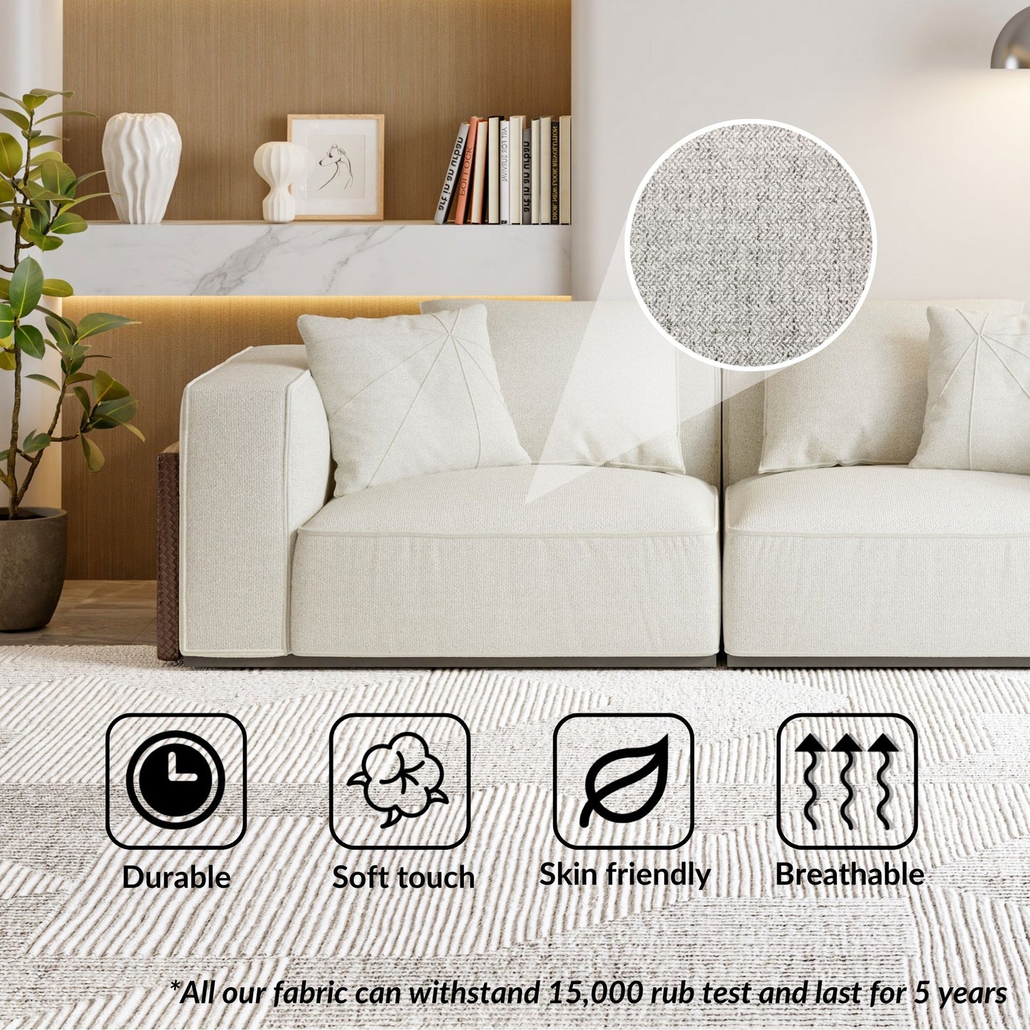 Carson grey polyester blend fabric sofa