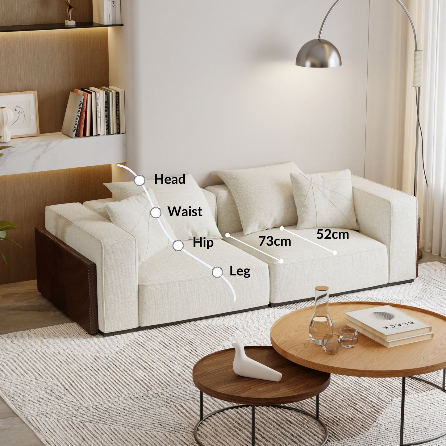 Carson grey polyester blend fabric sofa