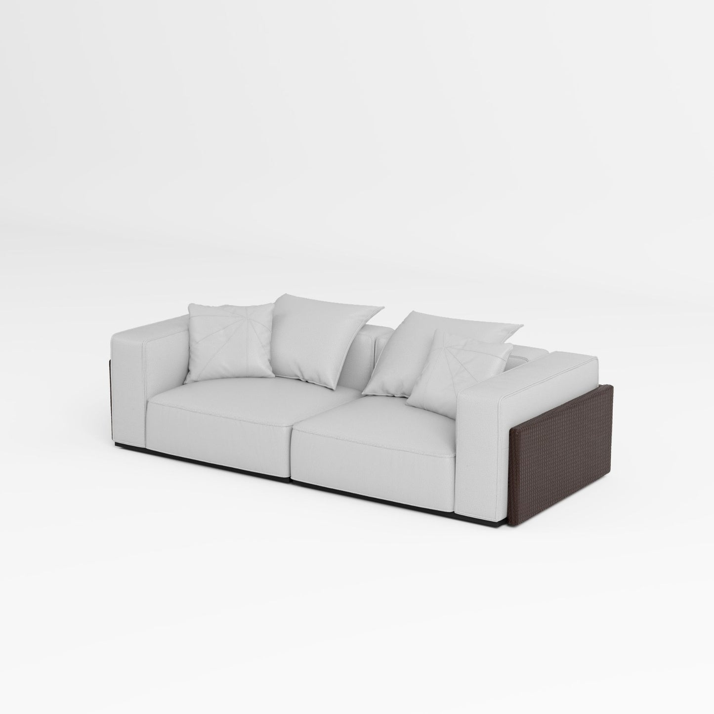 Carson light grey top grain full leather sofa