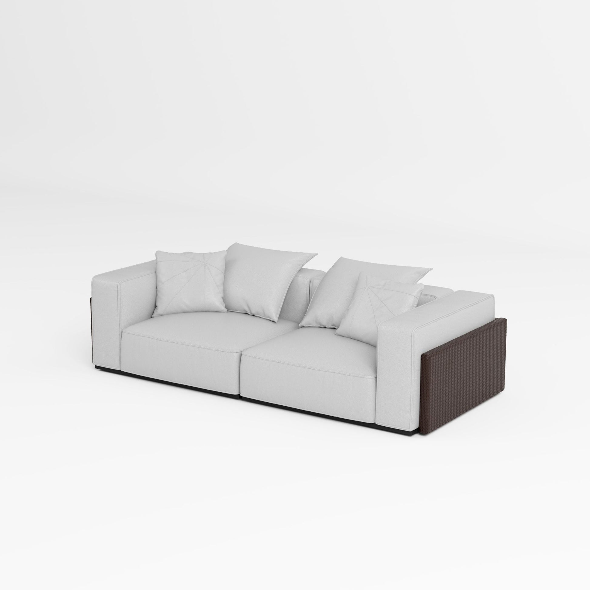 Carson light grey top grain full leather sofa