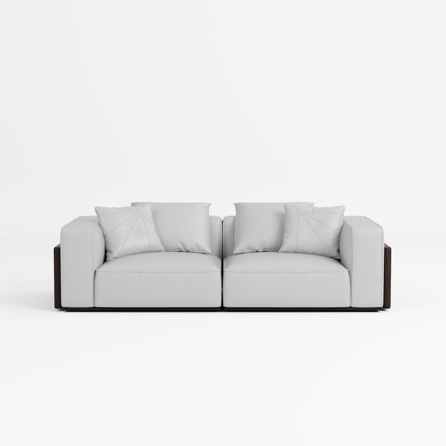 Carson light grey top grain full leather sofa