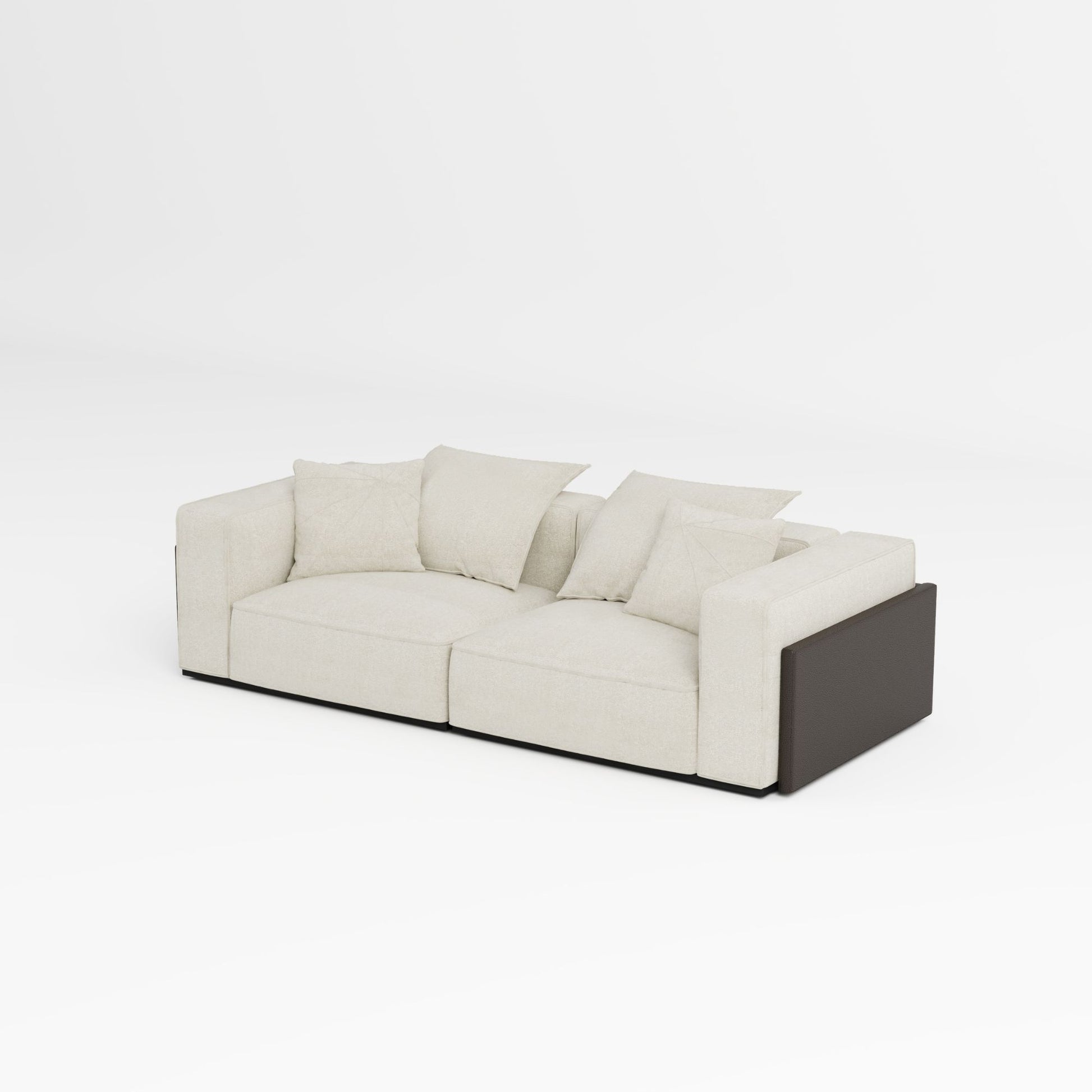 Carson white polyester blend fabric sofa