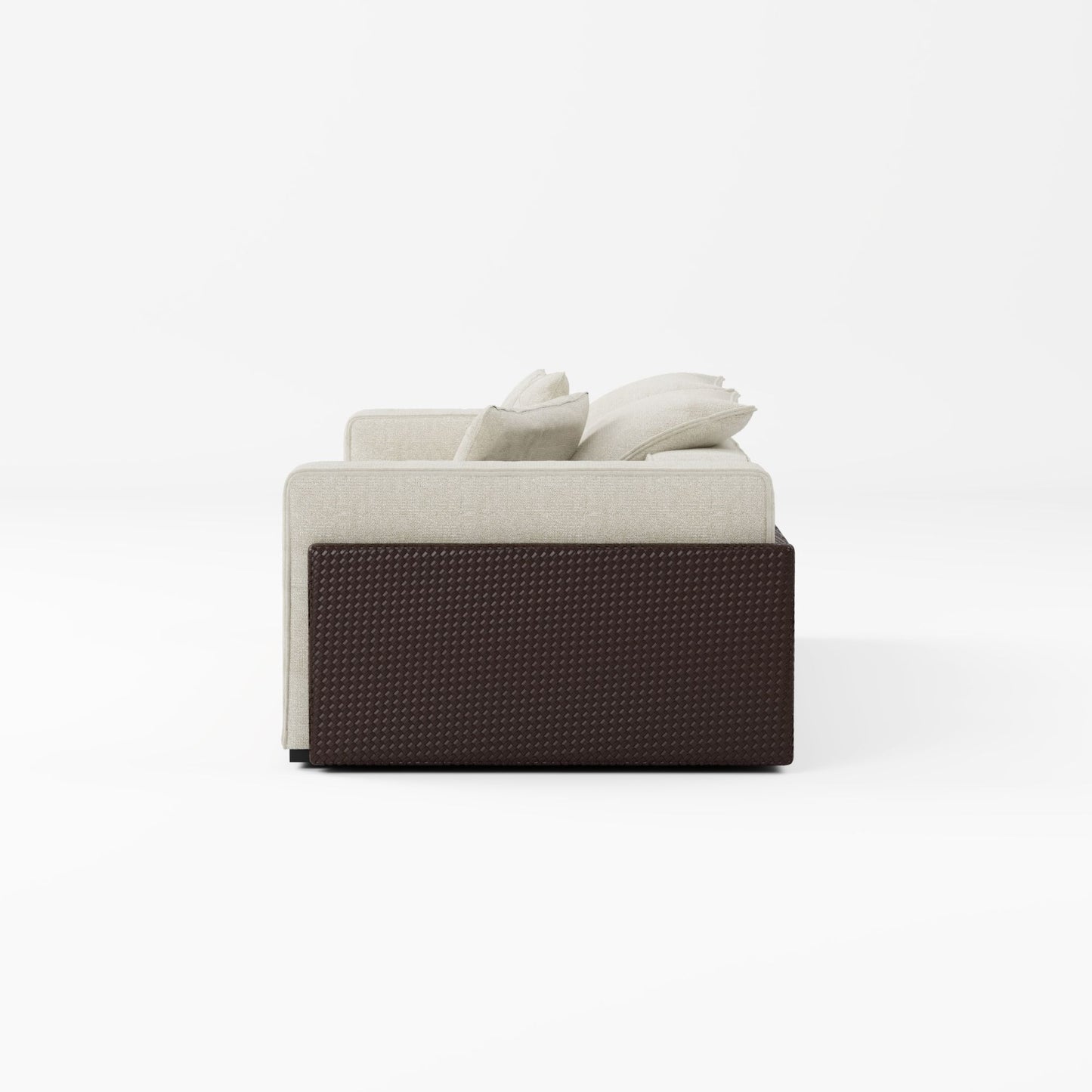 Carson white polyester blend fabric sofa