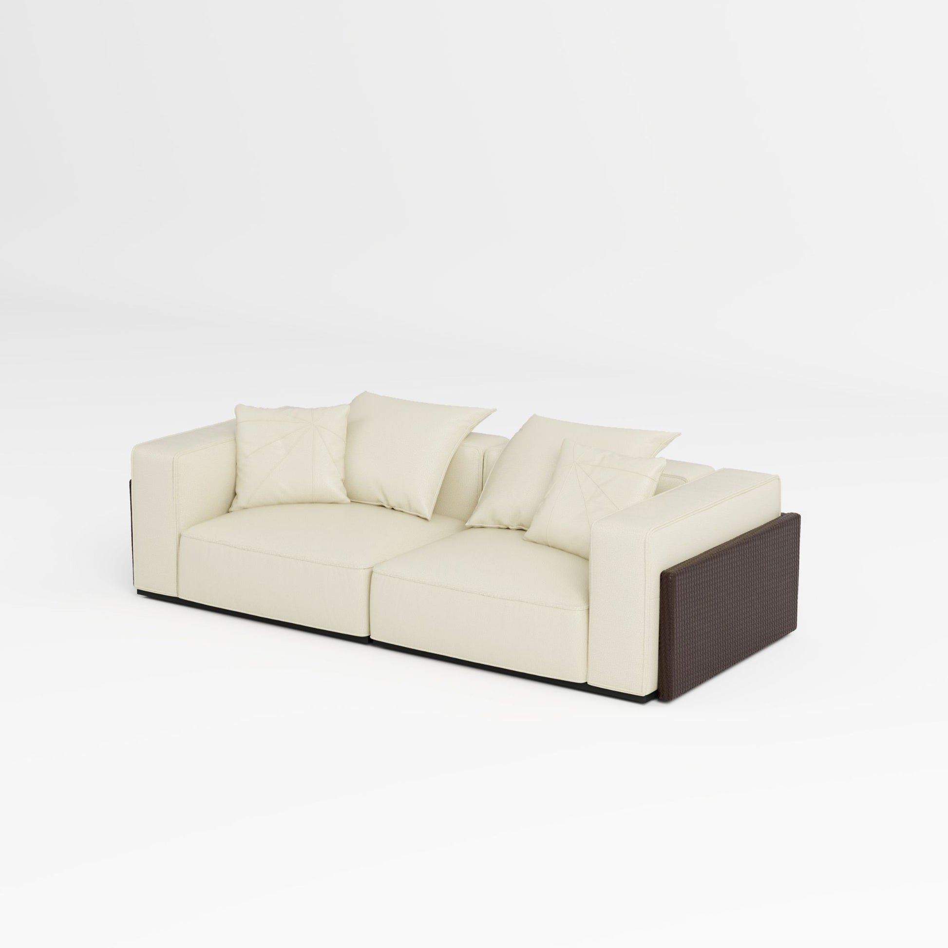 Carson white top grain full leather sofa