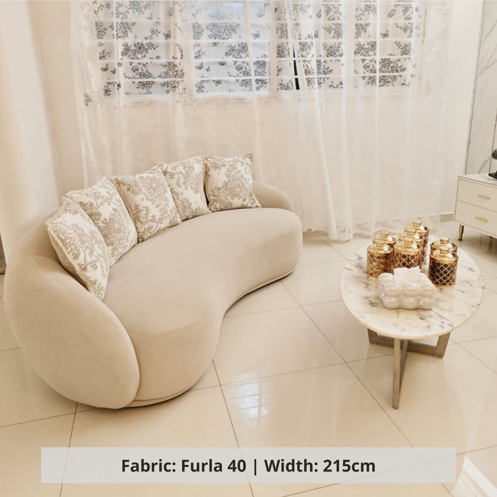 Cashew 3 seater beige pet friendly fabric sofa sample (Other)