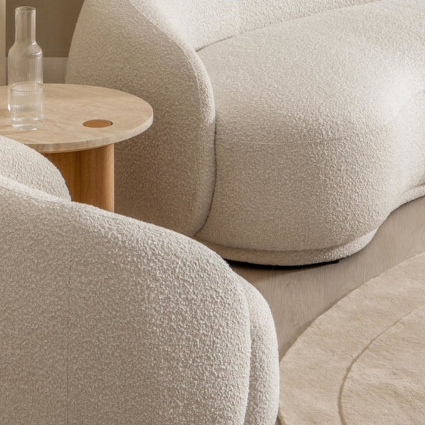 Cashew fabric sofa white