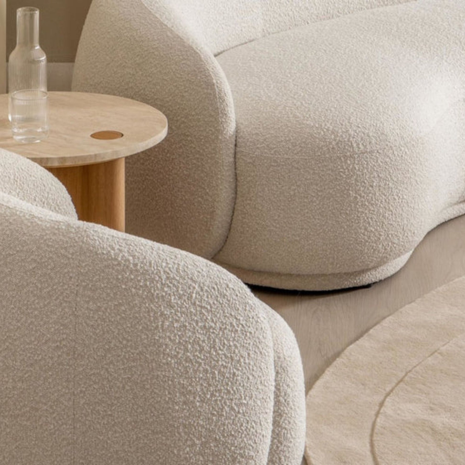 Cashew fabric sofa white