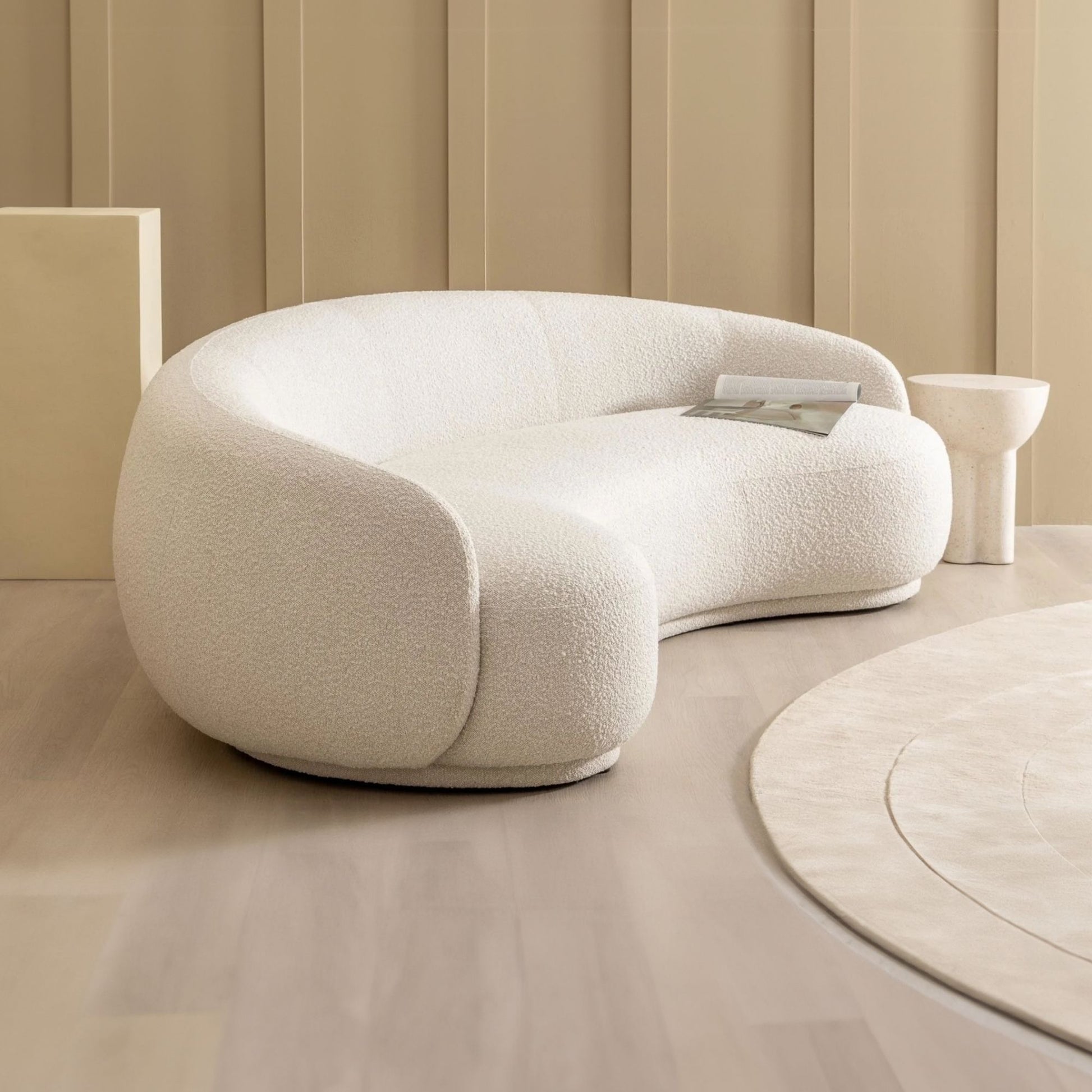 Cashew fabric sofa white
