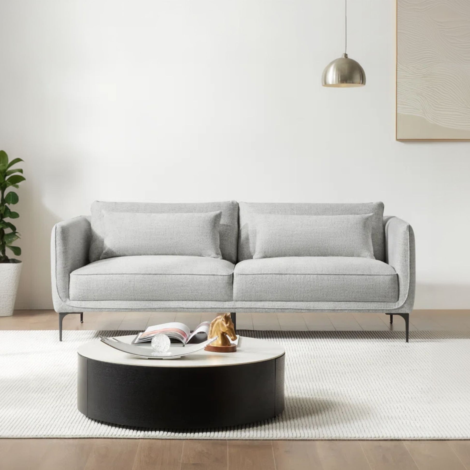 Casper fabric sofa light grey