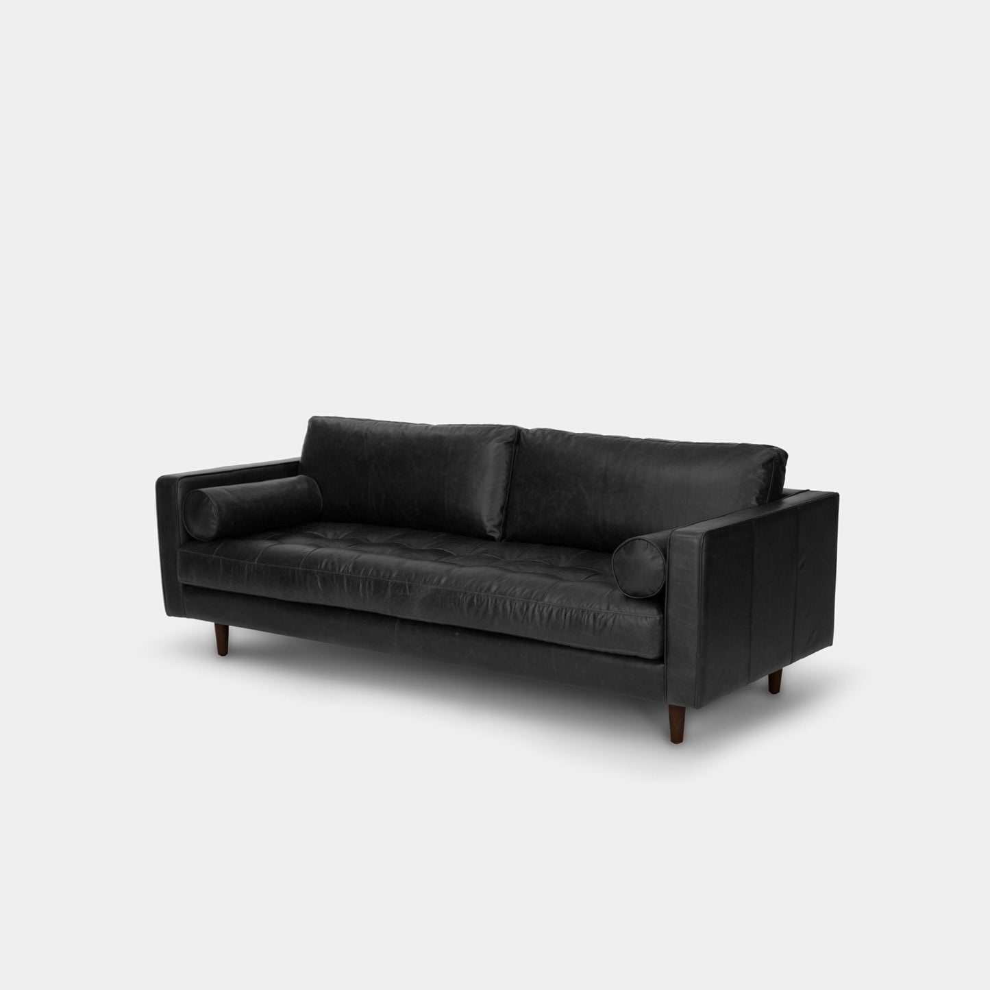 Castle full leather sofa black