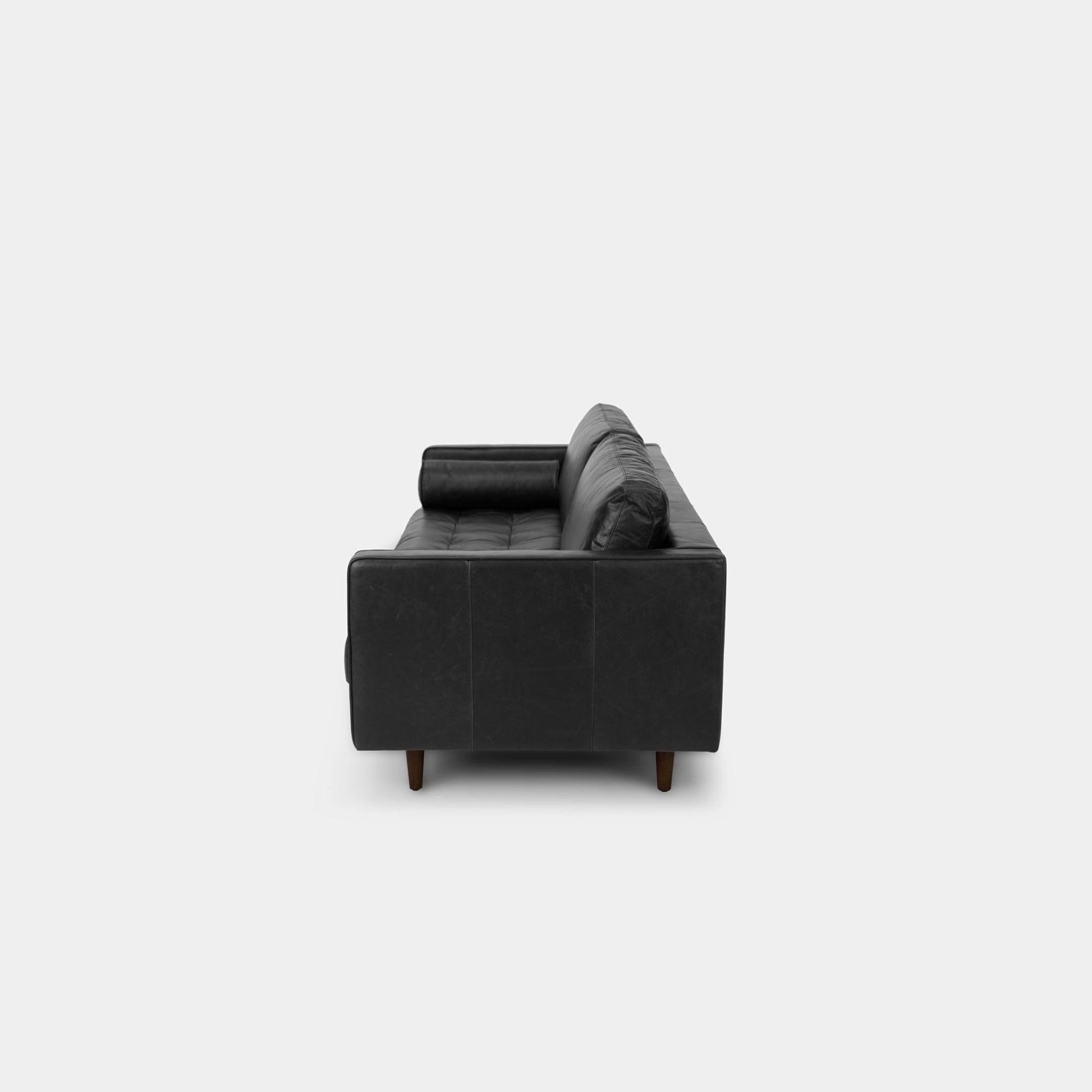 Castle full leather sofa black