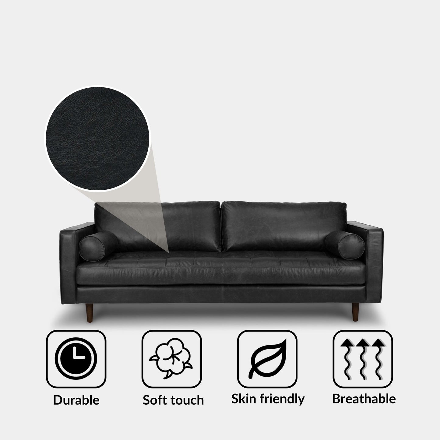 Black leather feature