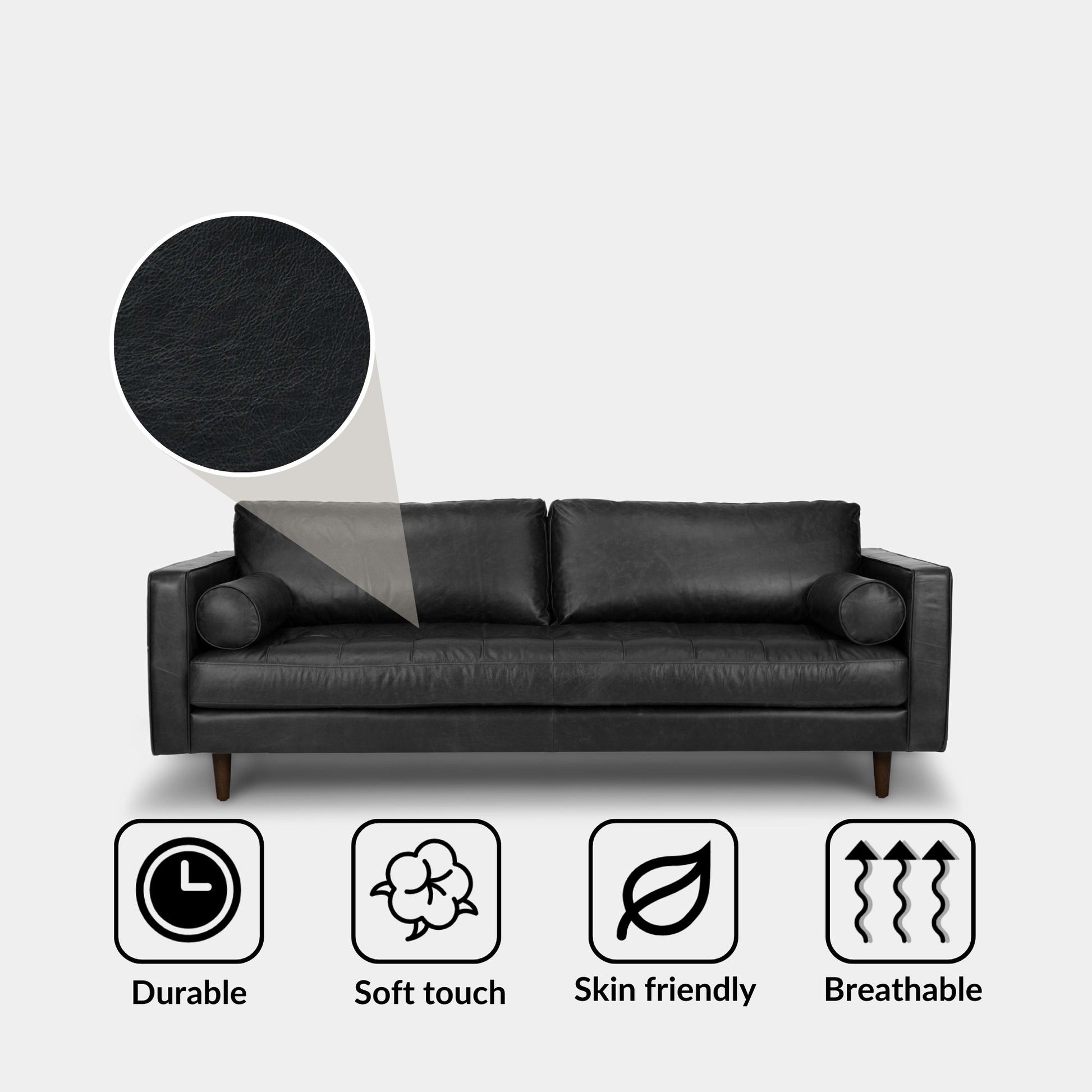Black leather feature